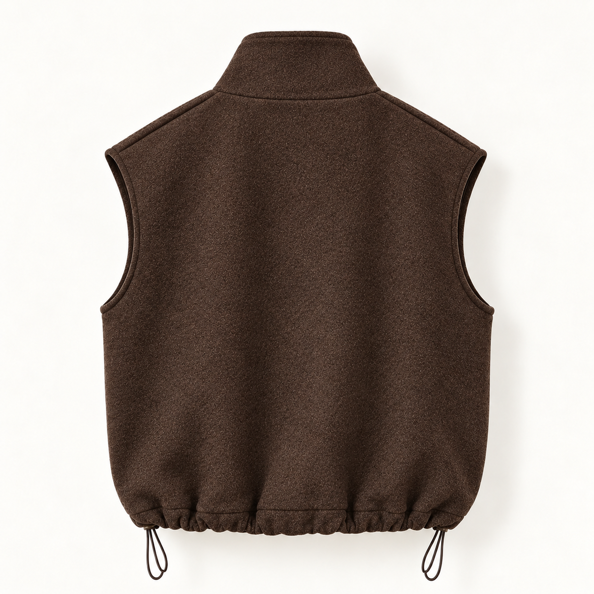 Structured Wool Blend Zip-Up Vest - Women One Size