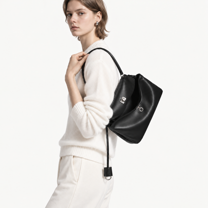 AVEN Drape Lock Leather Handbag - Small