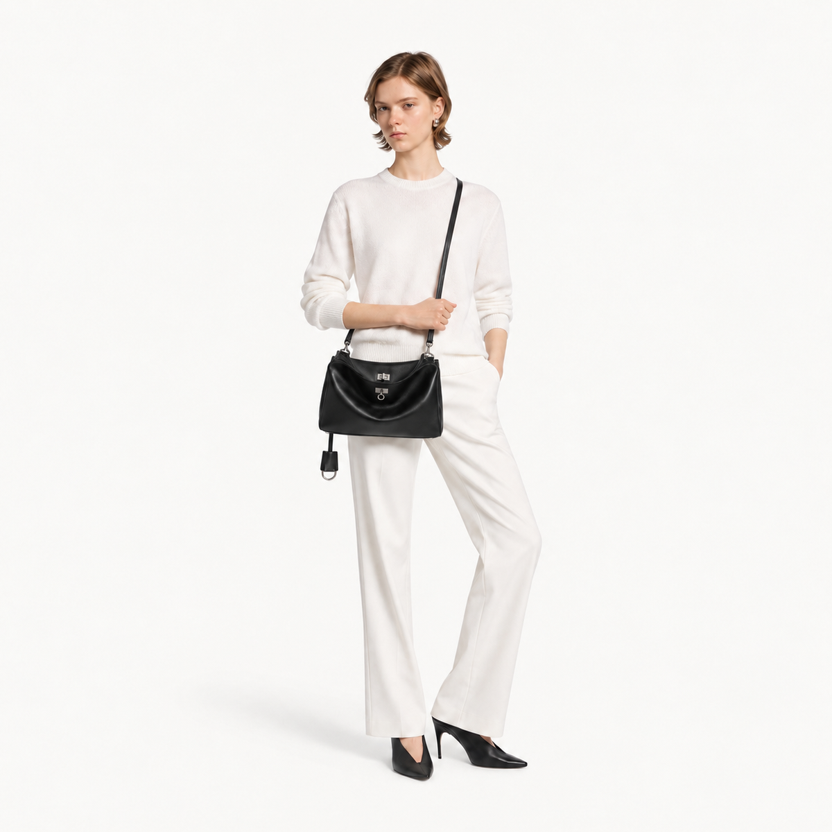 AVEN Drape Lock Leather Handbag - Small