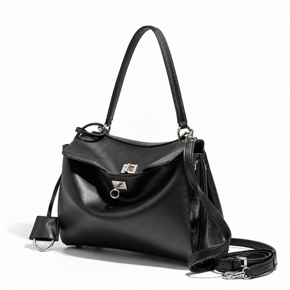 AVEN Drape Lock Leather Handbag - Small