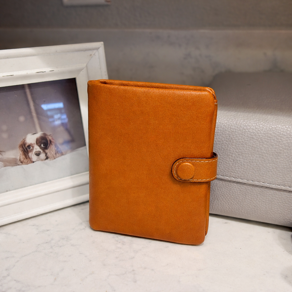 HANDMADE Cowhide Leather Snap Bifold Wallet