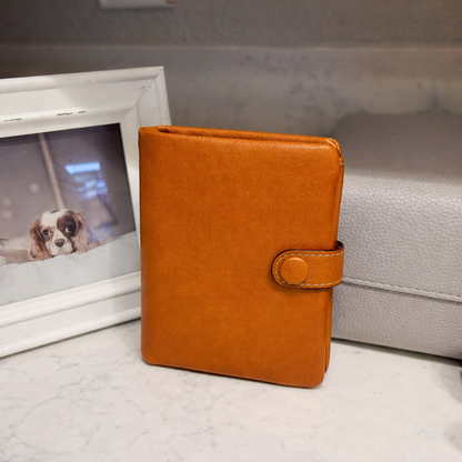 HANDMADE Cowhide Leather Snap Bifold Wallet