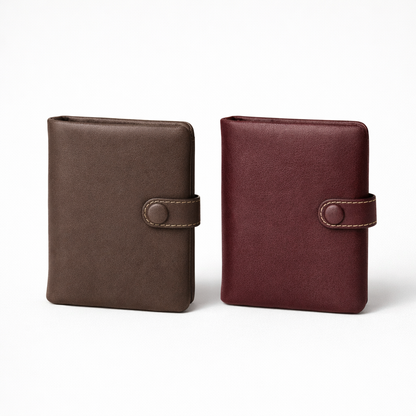 HANDMADE Cowhide Leather Snap Bifold Wallet