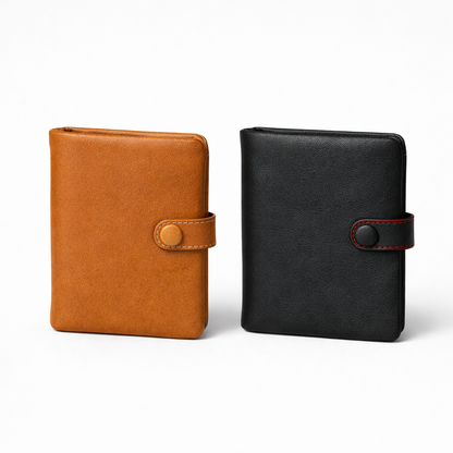 HANDMADE Cowhide Leather Snap Bifold Wallet