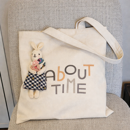 Handmade Bunny Brooch – Floral Rabbit Fabric Pin (Made in Korea)