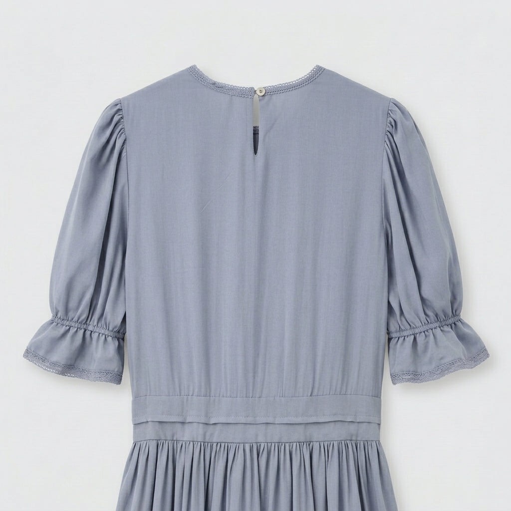 BIANCO Vintage Pintuck Long Dress – Women One Size