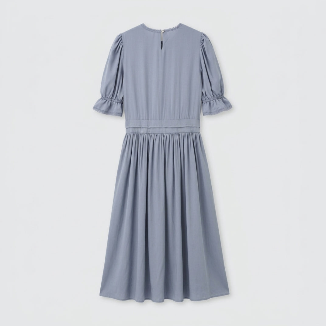 BIANCO Vintage Pintuck Long Dress – Women One Size