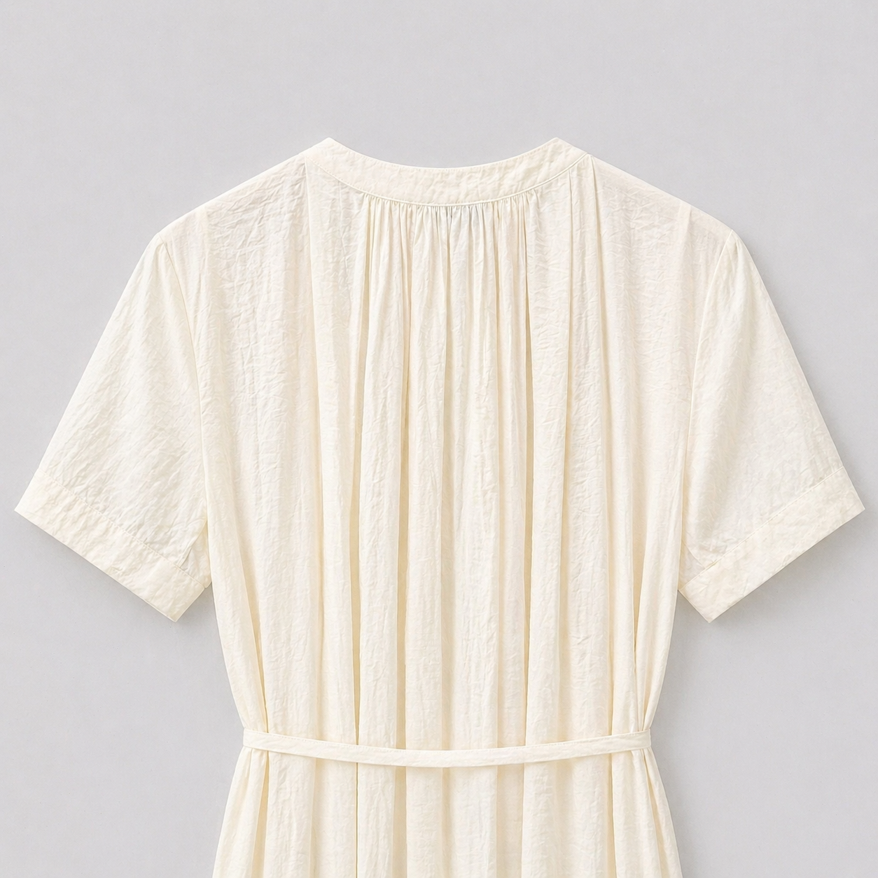 Pintuck Button-Front Belted A-Line Midi Dress - Women One Size