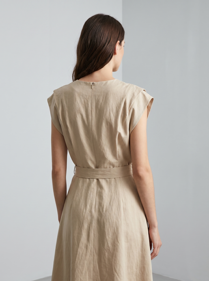 RENE Textured A-Line Midi Dress - Women One Size