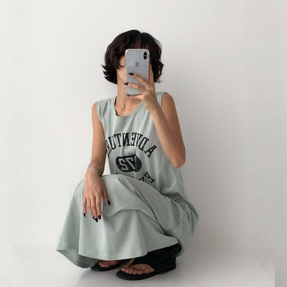Vintage Adventure 1972 Graphic A-Line Cotton Tank Dress – Women One Size