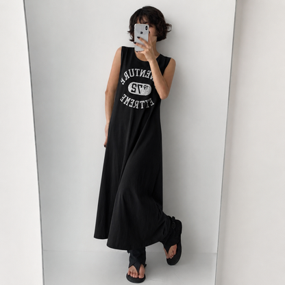 Vintage Adventure 1972 Graphic A-Line Cotton Tank Dress – Women One Size