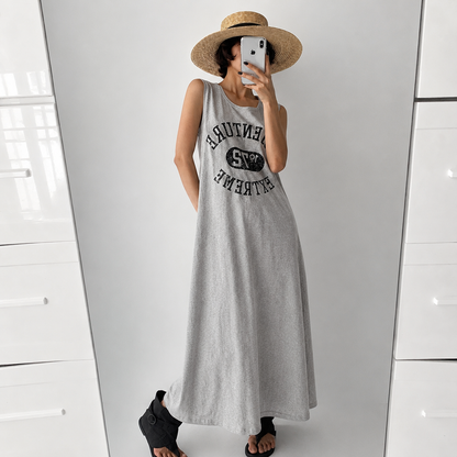 Vintage Adventure 1972 Graphic A-Line Cotton Tank Dress – Women One Size