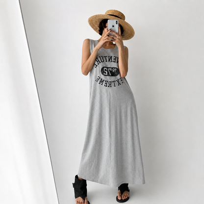 Vintage Adventure 1972 Graphic A-Line Cotton Tank Dress – Women One Size