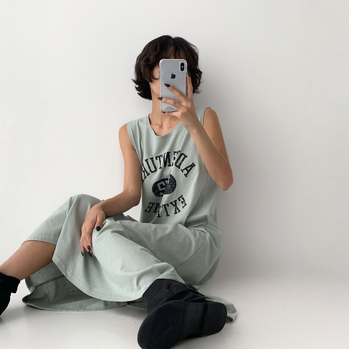 Vintage Adventure 1972 Graphic A-Line Cotton Tank Dress – Women One Size