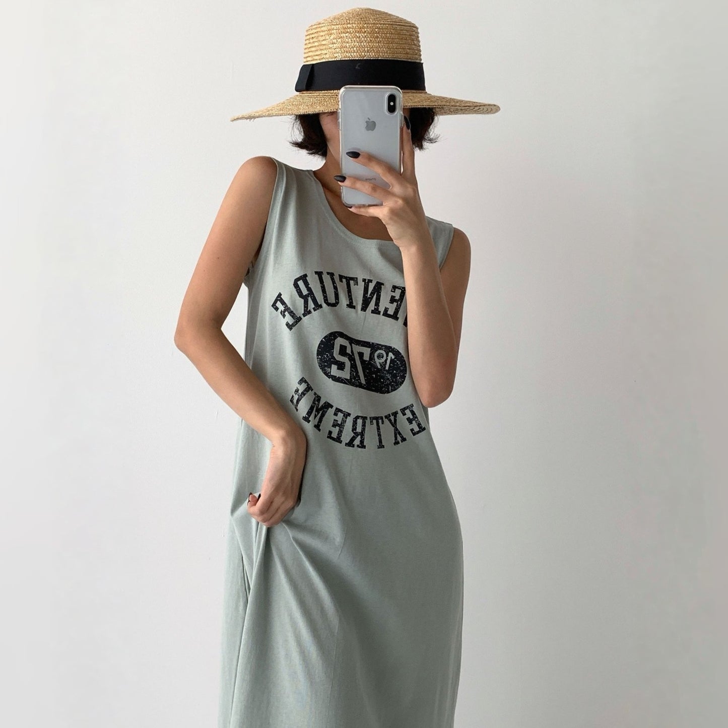 Vintage Adventure 1972 Graphic A-Line Cotton Tank Dress – Women One Size