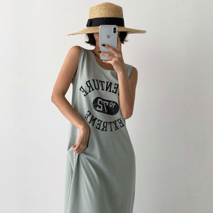 Vintage Adventure 1972 Graphic A-Line Cotton Tank Dress – Women One Size