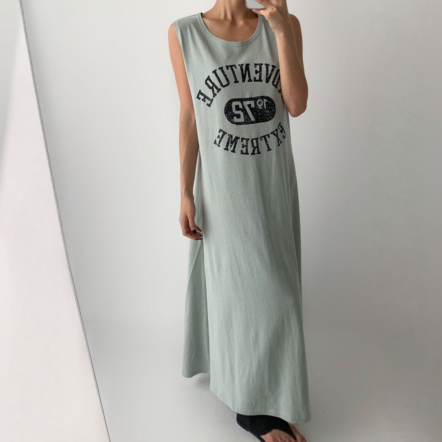 Vintage Adventure 1972 Graphic A-Line Cotton Tank Dress – Women One Size