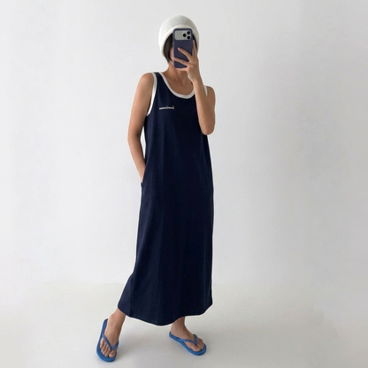 Vintage Ringer Tank Dress – Women One Size