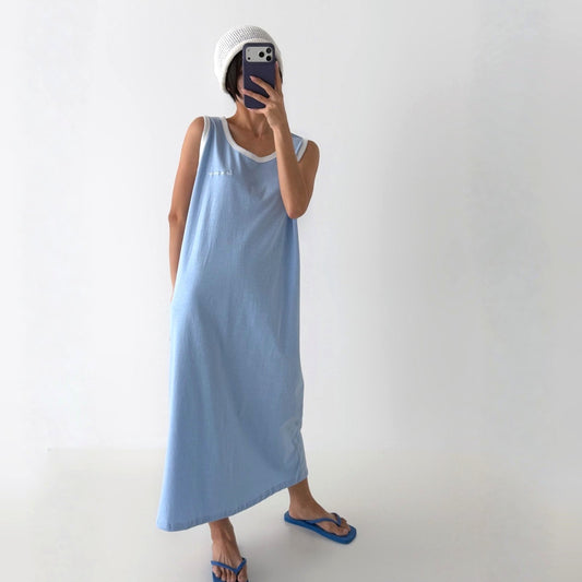 Vintage Ringer Tank Dress – Women One Size