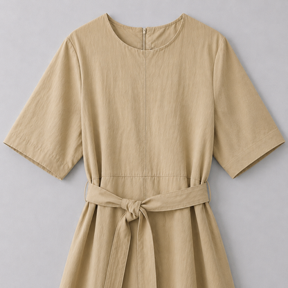 ELORA Structured Belted Midi Dress - Women One Size