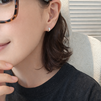 Mini Round Huggie Hoop Earrings in Sterling Silver 925 – Made in Korea