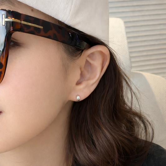 Mini Round Huggie Hoop Earrings in Sterling Silver 925 – Made in Korea
