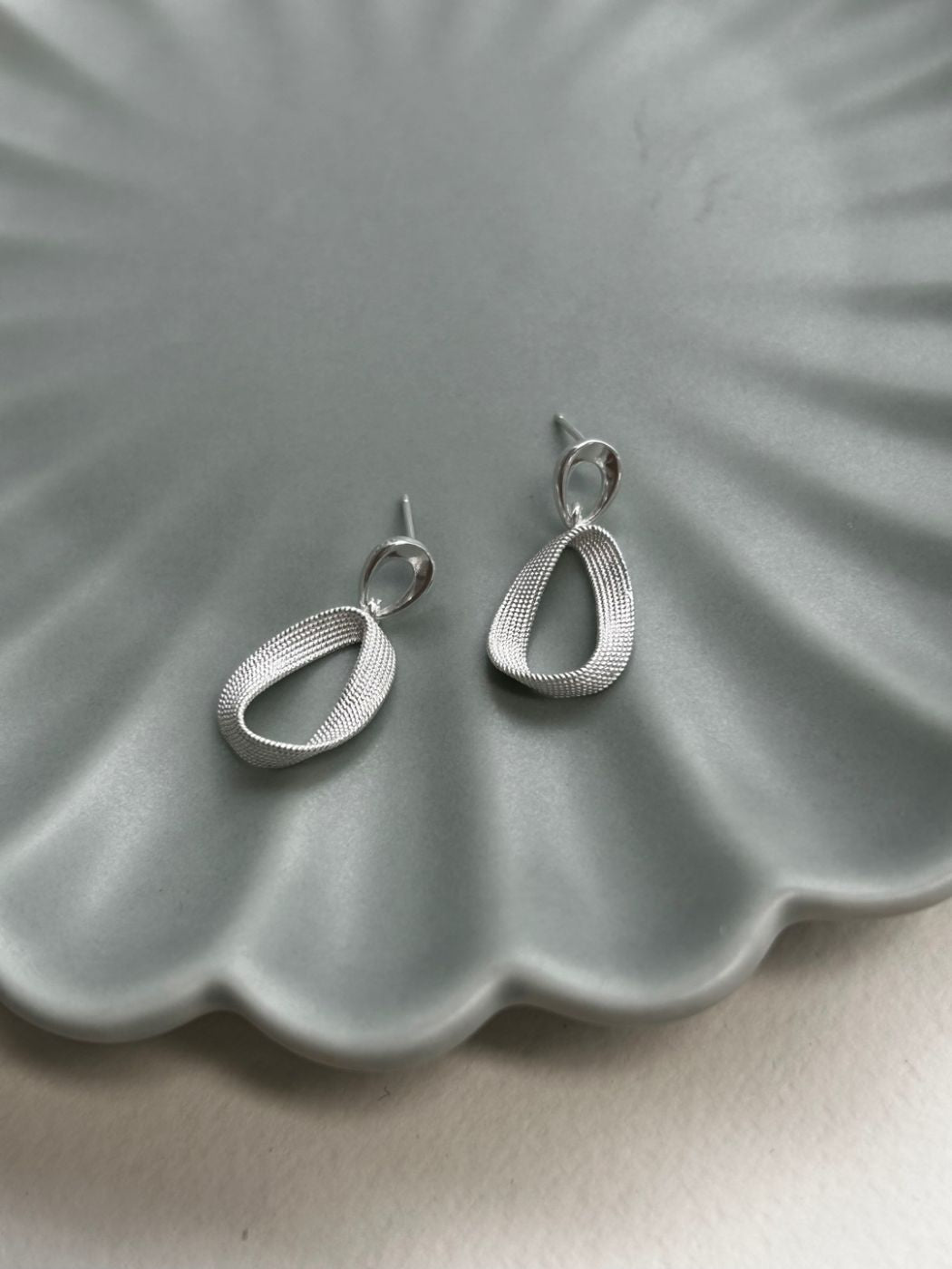 Aero Loop Silver Earrings