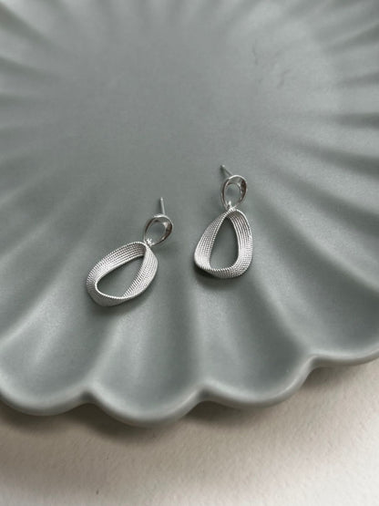 Aero Loop Silver Earrings