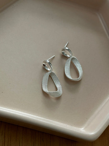 Aero Loop Silver Earrings