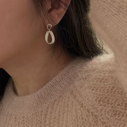 Aero Loop Silver Earrings