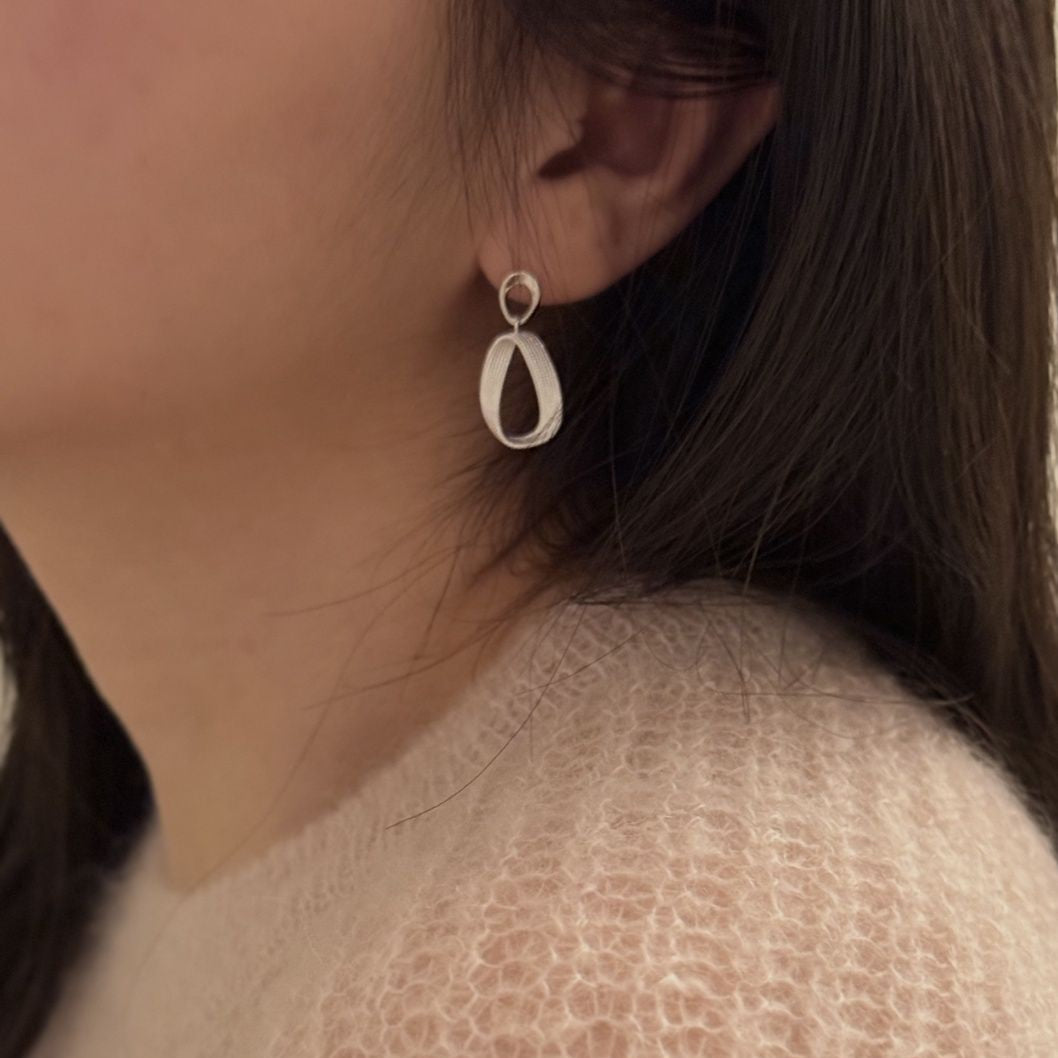 Aero Loop Silver Earrings