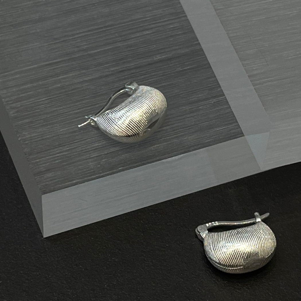 Luna Texture Silver Earrings