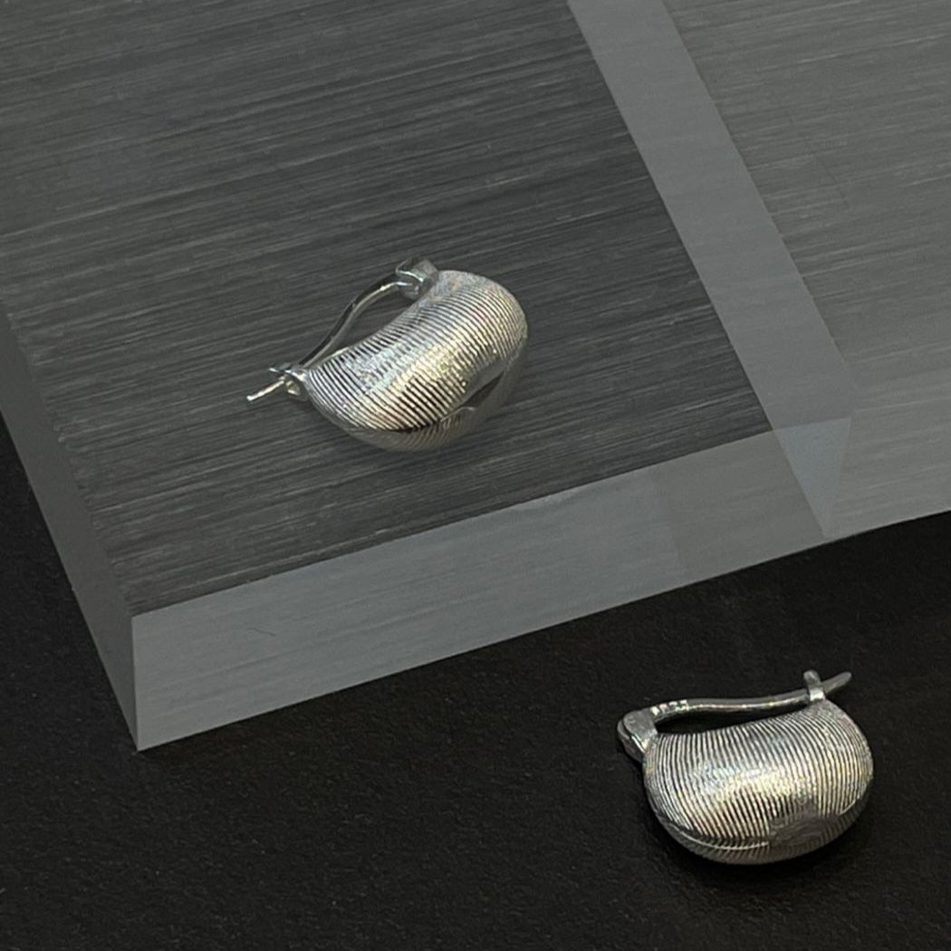 Luna Texture Silver Earrings