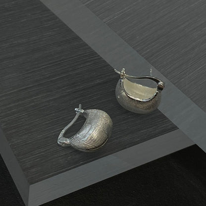 Luna Texture Silver Earrings
