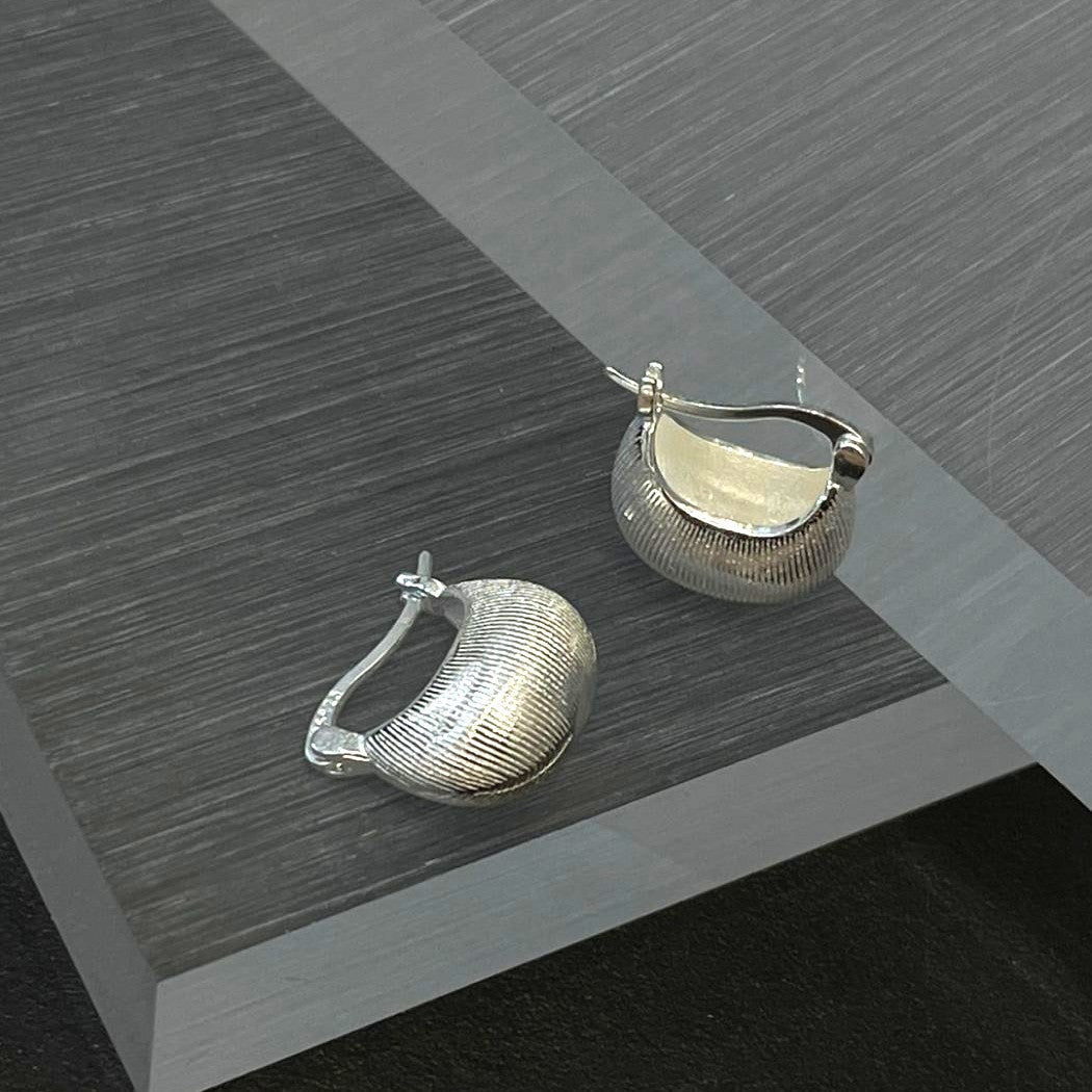 Luna Texture Silver Earrings