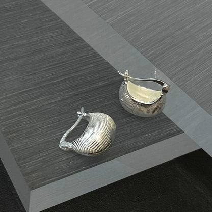 Luna Texture Silver Earrings