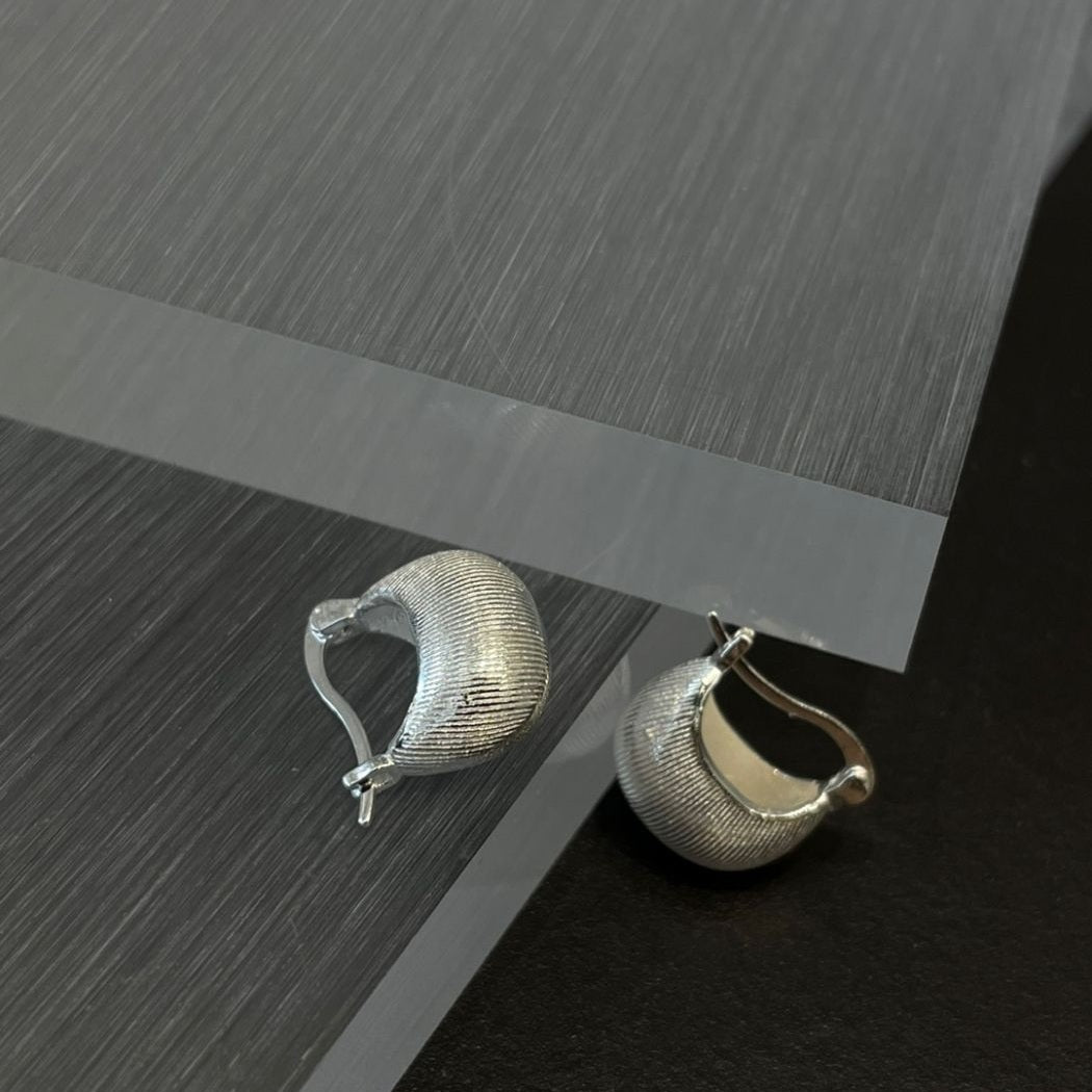 Luna Texture Silver Earrings