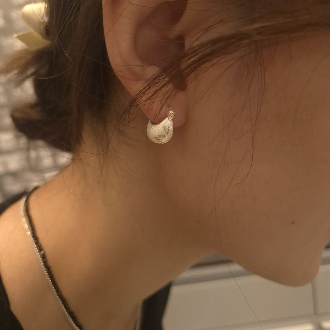 Luna Texture Silver Earrings