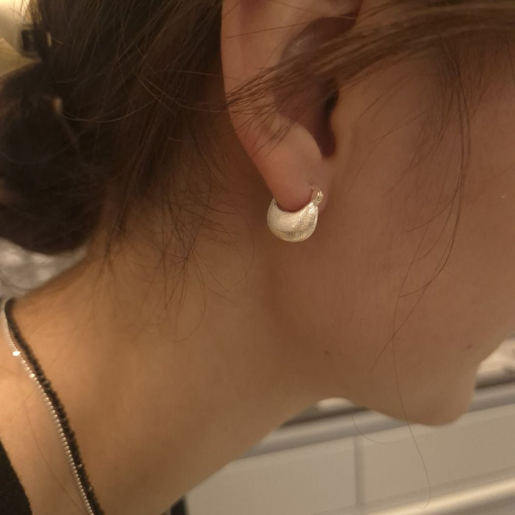 Luna Texture Silver Earrings