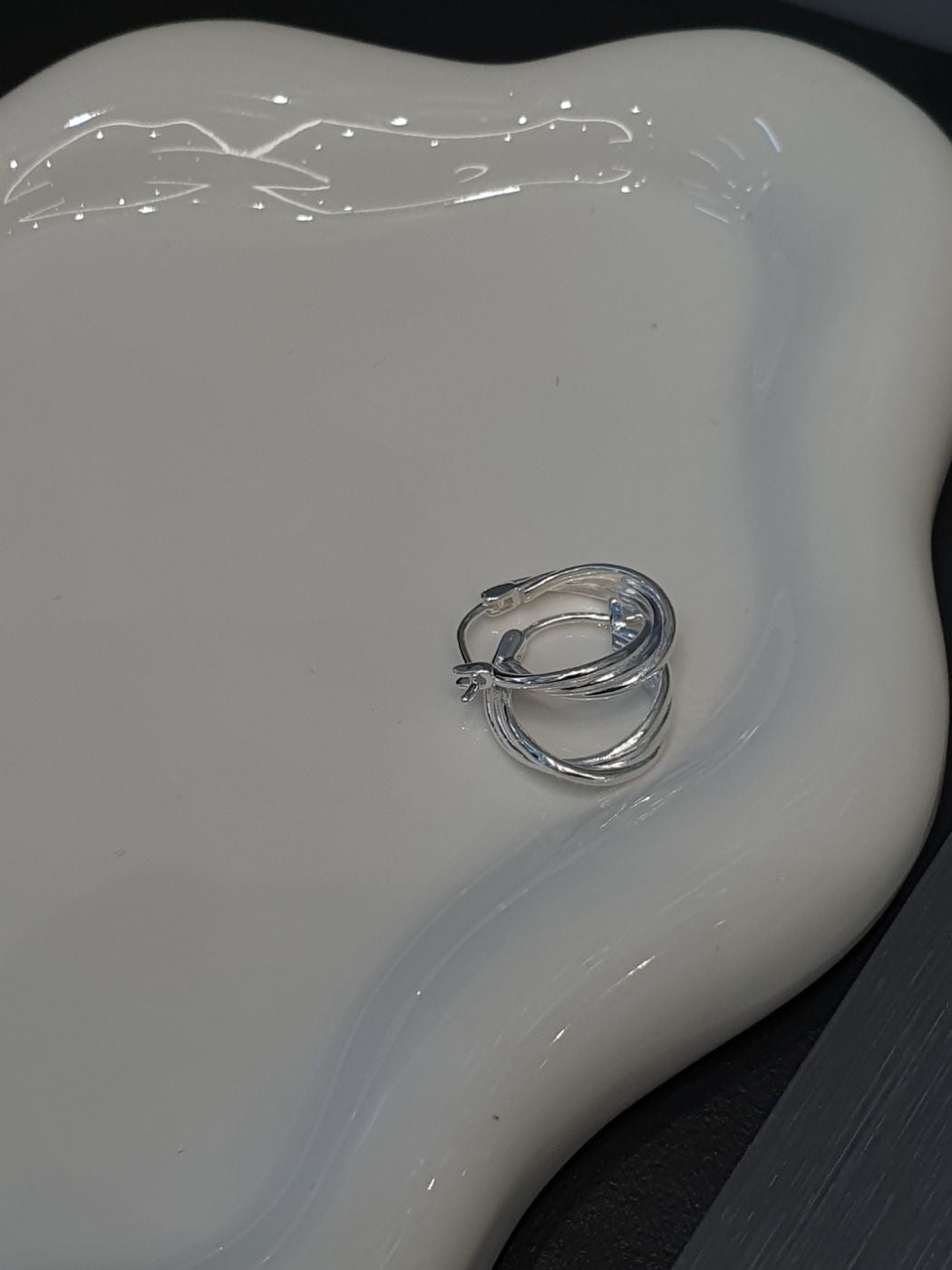 Twisted Silhouette Hoop Earrings in Sterling Silver