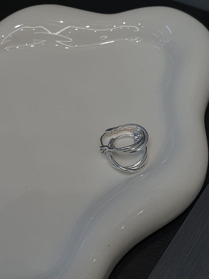 Twisted Silhouette Hoop Earrings in Sterling Silver