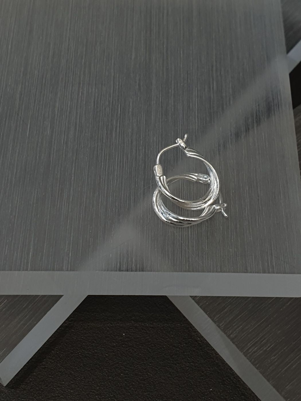 Twisted Silhouette Hoop Earrings in Sterling Silver