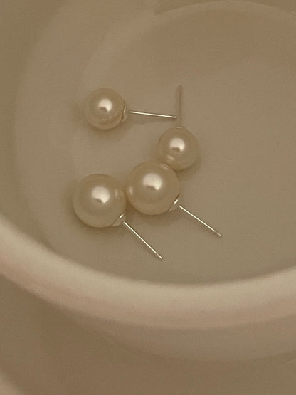 Lumi Pearl Stud Earrings  4mm, 6mm, 8mm