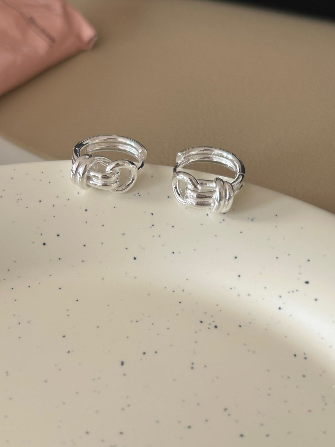 Interlocked Loop Sculpture Earrings in Polished Sterling Silver