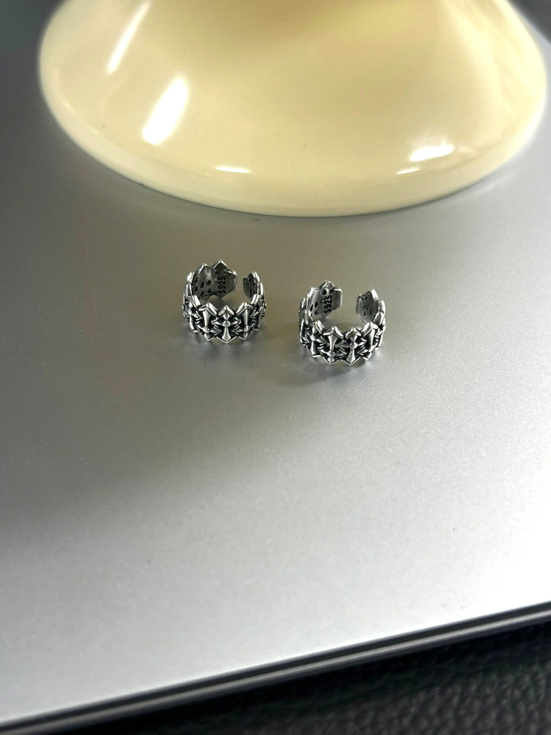Crown Weave Silver Ear Cuff (Single)