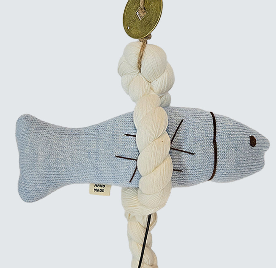 Guardian Fish Charm – Blue (BIG) | Korean Good Fortune Decor