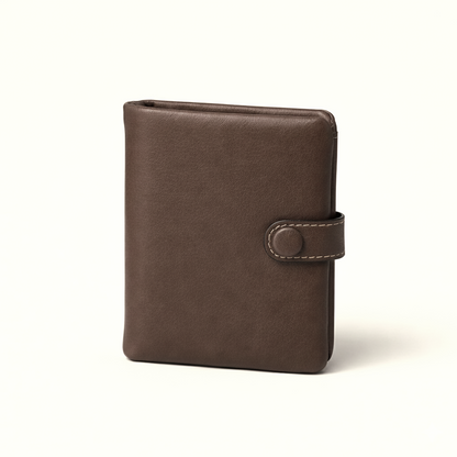 HANDMADE Cowhide Leather Snap Bifold Wallet