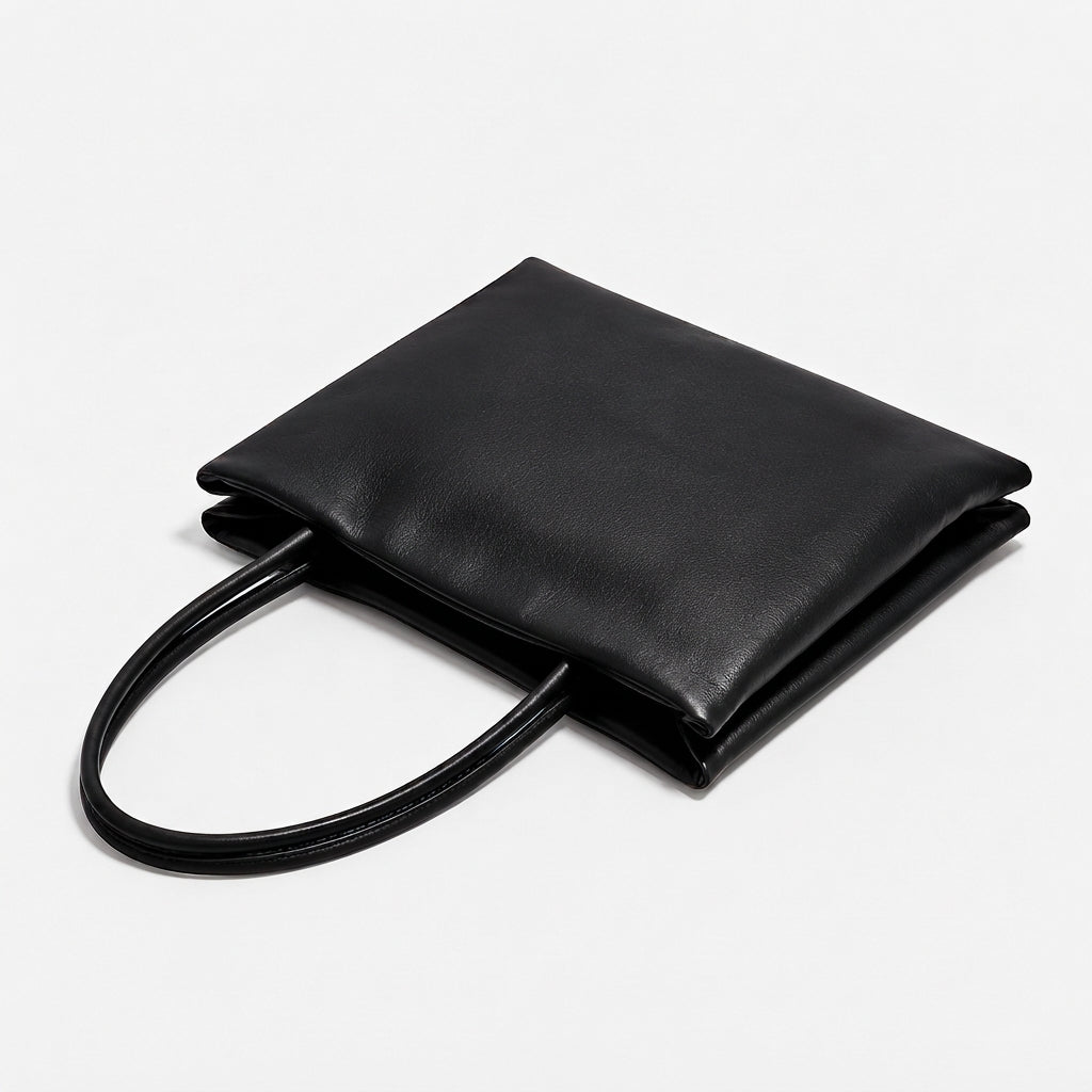 LUNE Double Compartment Lambskin Tote - Small