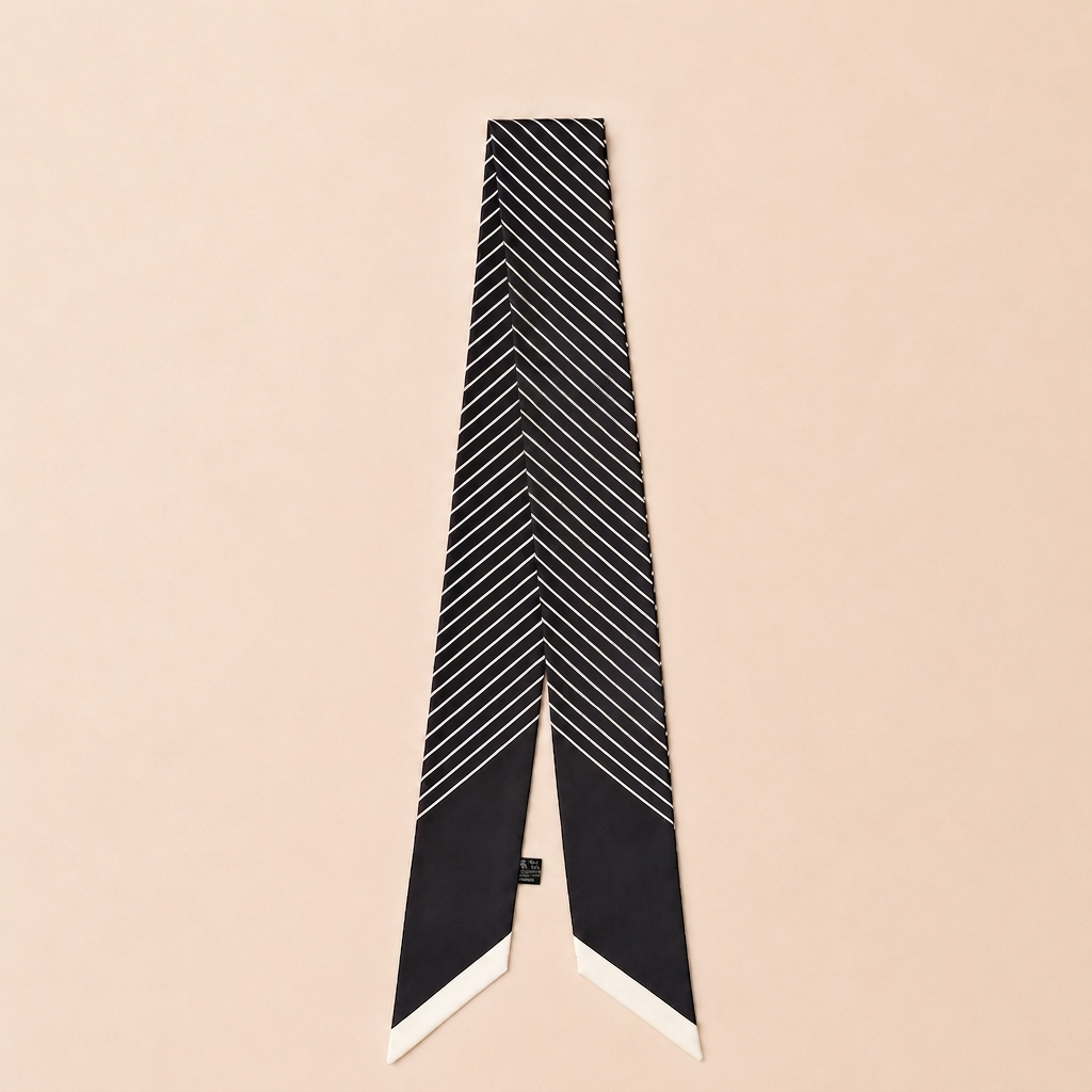 Classic Stripe Twilly Scarf – Slim Ribbon Hair & Bag Scarf