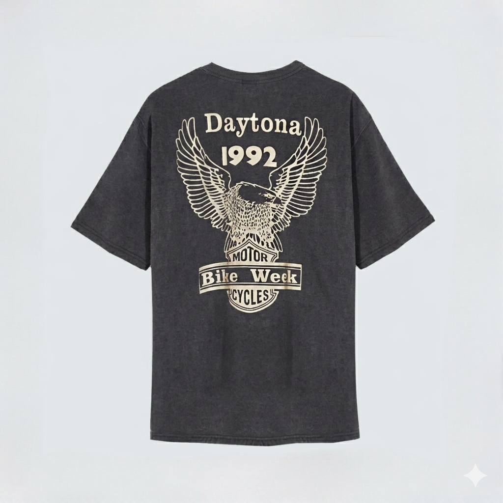 Daytona 1992 Eagle Graphic Tee ( Pigment Dyed ) – Women One Size